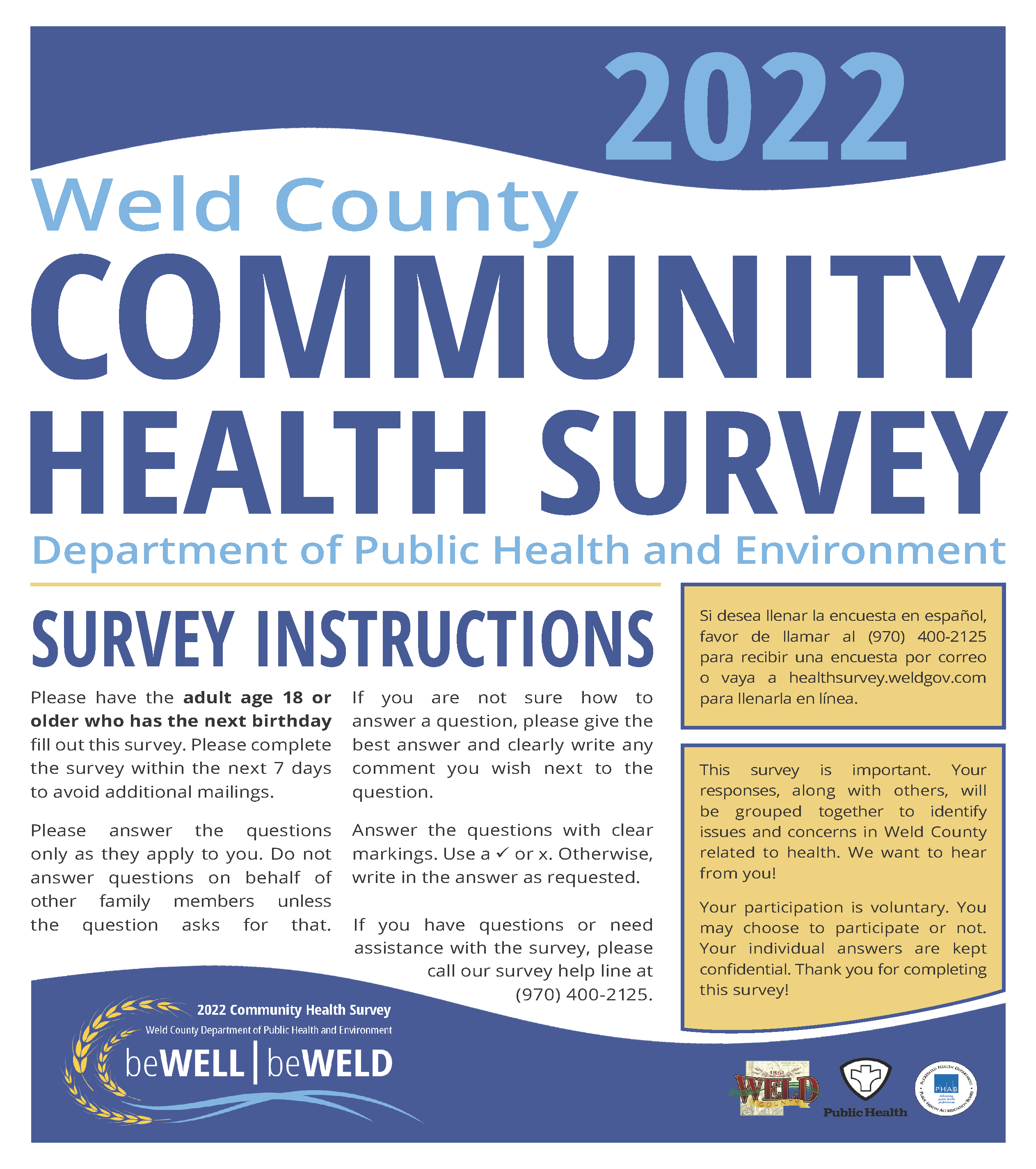 2022 Community Health Survey Cover Page