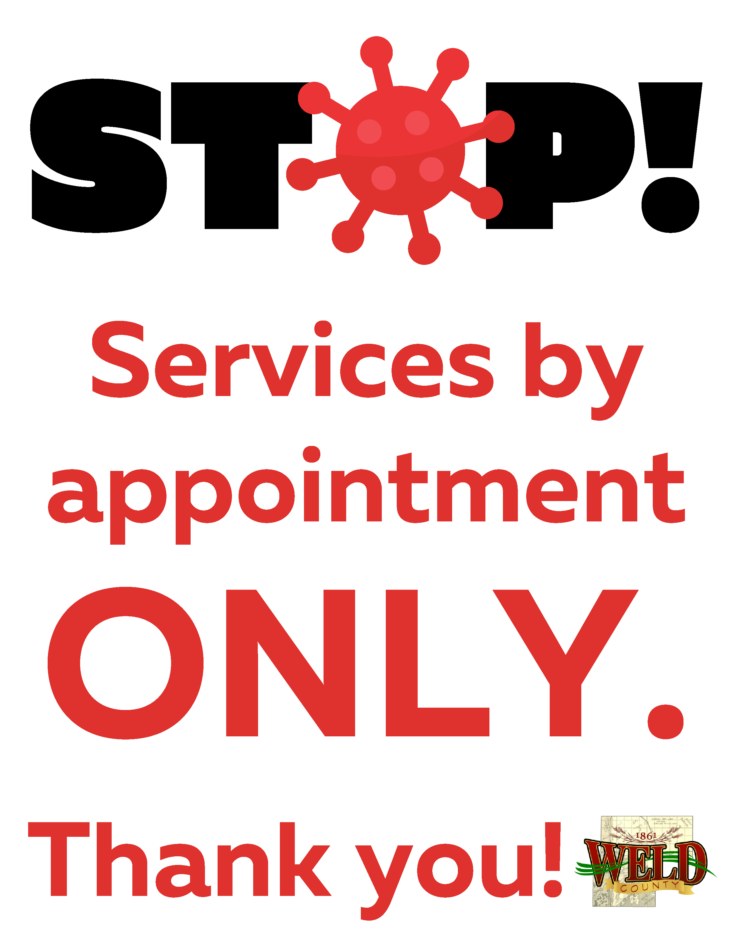 Reopen Sign: Services by Appointment