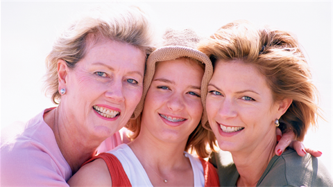 3 generations of women smiling